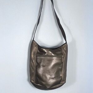 Sax Original Gold Metallic Satchel  Bag.   Outside in great shape.